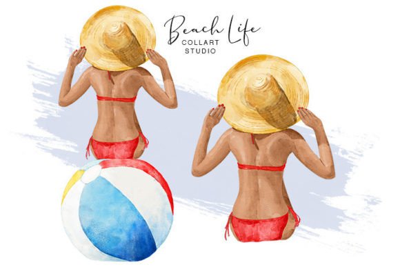 Beach Girl Clip Art for Creative Projects