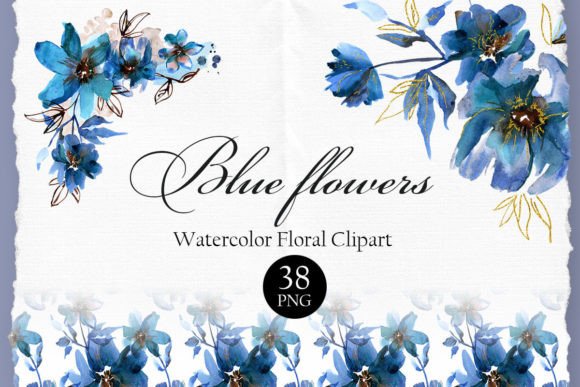 Blue Floral Watercolor Clipart: A Versatile Resource for Creative Projects