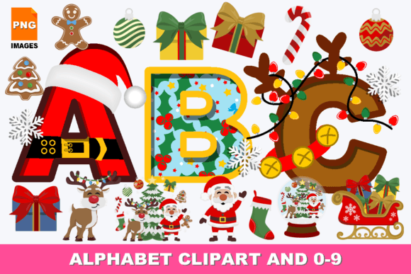 Christmas Alphabet Letters Clipart