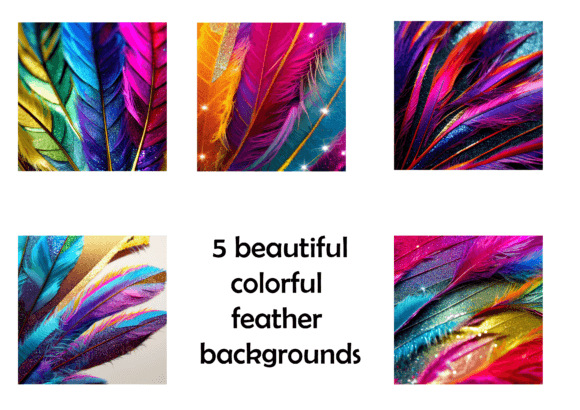 Colorful, Glitter Feather Sublimation