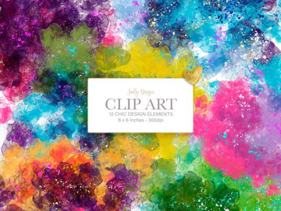 Colorful Paint Stains Clip Art: A Versatile Resource for Creative Projects