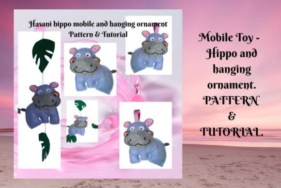 Hippo Baby Mobile Sewing Pattern Fabric