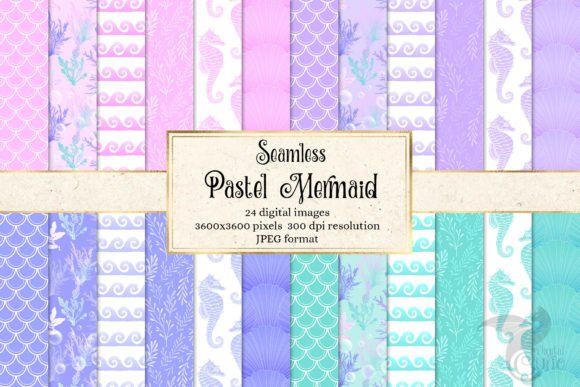 Pastel Mermaid Digital Paper: A Creative Resource for Design Enthusiasts