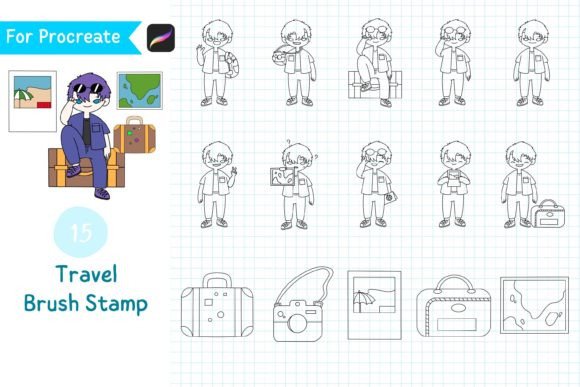 Procreate Brush Stamp Travel Boy: A Creative Tool for Modern Designers