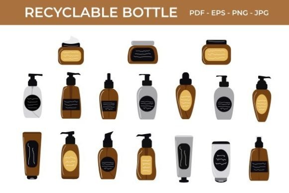 Recyclable Bottle Vector Design