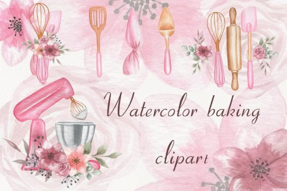 Watercolor Baking Clipart: A Versatile Resource for Creative Projects