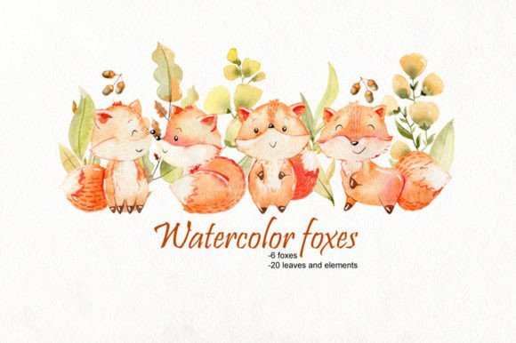 Watercolor Foxes Clipart: A Versatile Resource for Creative Projects
